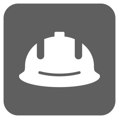 İnşaat kask düz kare vektör simgesi