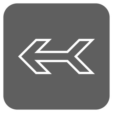 Düz sol ok vektör simgesi kare