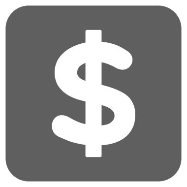 Doları düz kare vektör simgesi