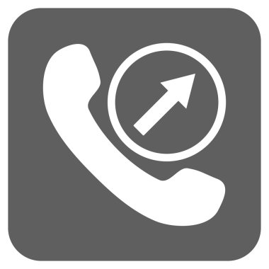 Giden arama düz kare vektör simgesi