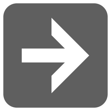 Ok sağ düz vektör simgesi kare