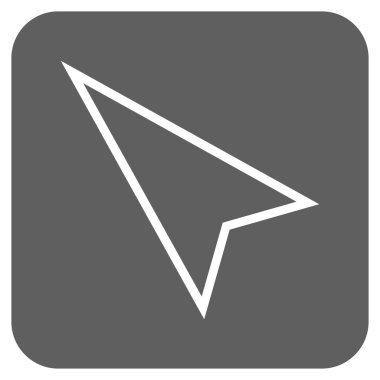 İşaretçi sol düz vektör simgesi kare.