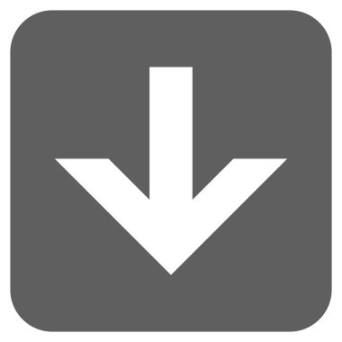 Düz aşağı ok vektör simgesi kare