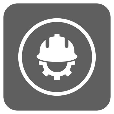 Geliştirme kask düz kare vektör simgesi