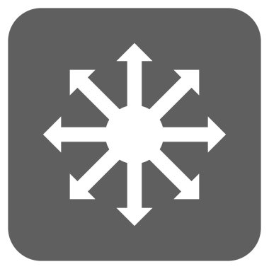 Radyal oklar düz kare vektör simgesi