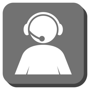 Çağrı Merkezi operatörü yuvarlak kare vektör simgesi