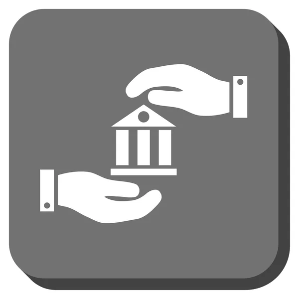 Banco de servicio redondeado cuadrado Vector icono — Archivo Imágenes Vectoriales
