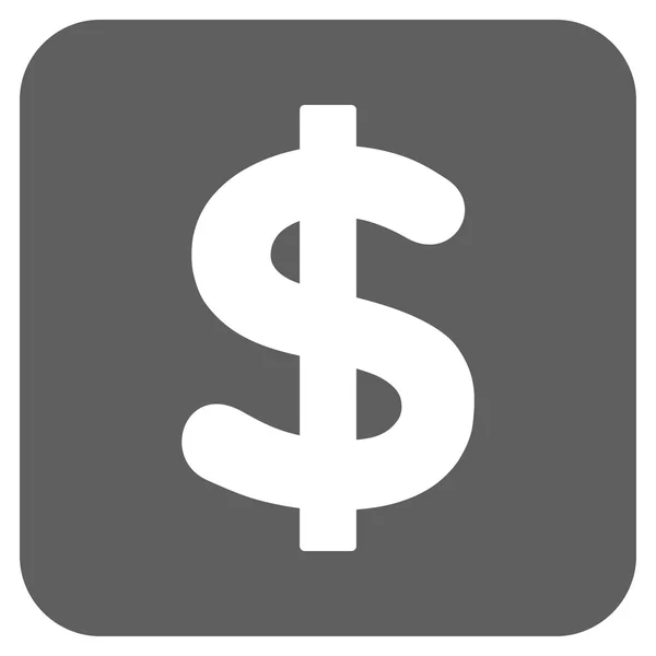 Dollar plat carré vectoriel Icône — Image vectorielle