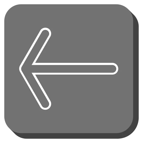Freccia sinistra arrotondata Icona vettoriale quadrata — Vettoriale Stock
