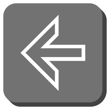 Ok sol yuvarlak kare vektör simgesi