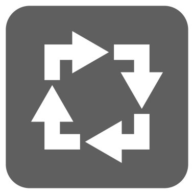 Geri dönüşüm düz kare vektör simgesi