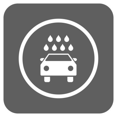 Araba duş düz kare vektör simgesi