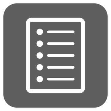 Vektör simge listesi sayfa düz kare