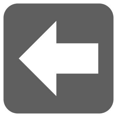 Düz sol ok vektör simgesi kare