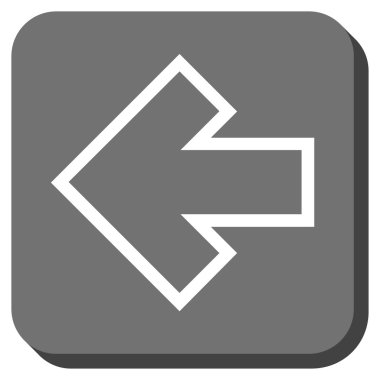 Ok sol yuvarlak kare vektör simgesi