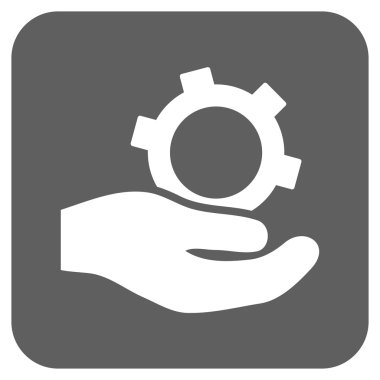 Mühendislik hizmet düz kare vektör simgesi