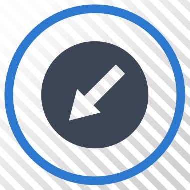 Yuvarlak aşağı sol ok vektör simgesi