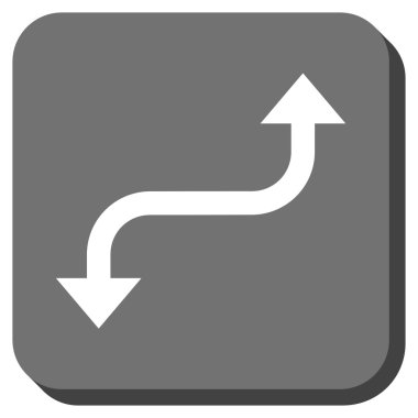 Tam tersi kavisli ok yuvarlatılmış kare vektör simgesi