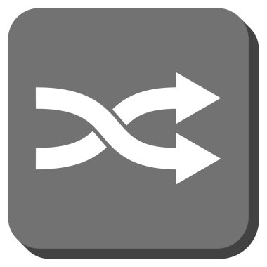 Oklar sağ yuvarlak kare vektör simge shuffle