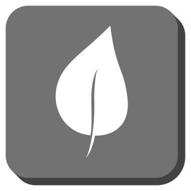 Bitki yaprak yuvarlak kare vektör simgesi