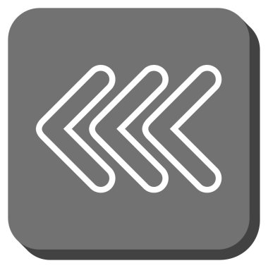 Üçlü işaretçisini sola yuvarlak kare vektör simgesi