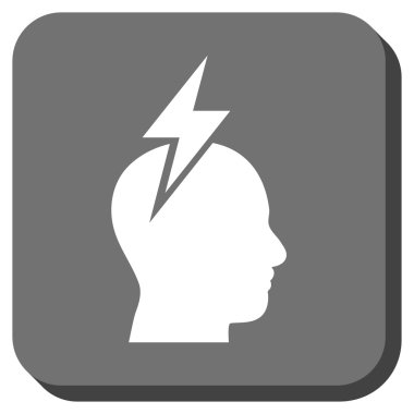 Baş ağrısı yuvarlatılmış kare vektör simgesi