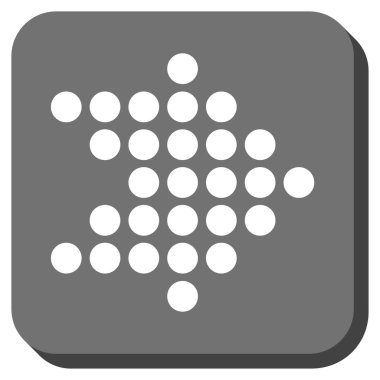 Noktalı ok sağ yuvarlak kare vektör simgesi