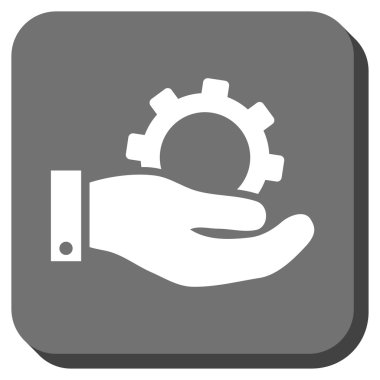 Hizmet yuvarlak kare vektör simgesi