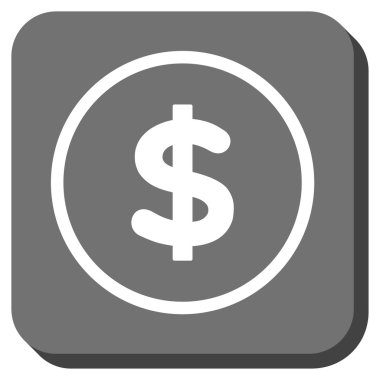 Doları yuvarlatılmış kare vektör simgesi