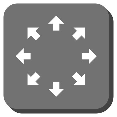 Radyal okları yuvarlak kare vektör simgesi