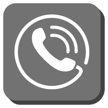 Telefon görüşmesi yuvarlak kare vektör simgesi