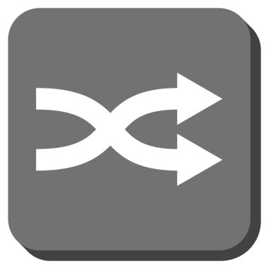 Oklar sağ yuvarlak kare vektör simge shuffle