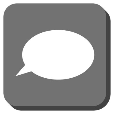 İleti bulut yuvarlak kare vektör simgesi