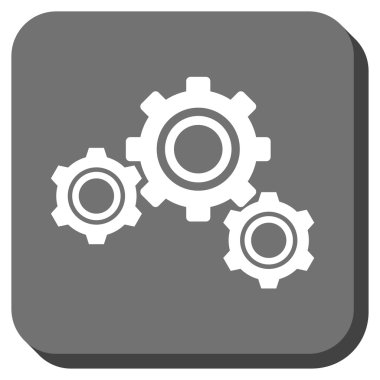 Gears'ı yuvarlak kare vektör simgesi