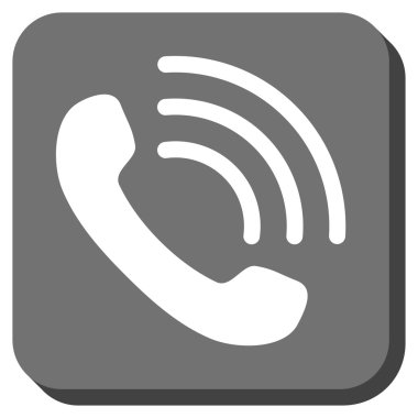 Telefon görüşmesi yuvarlak kare vektör simgesi