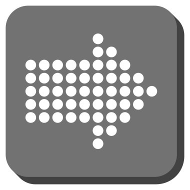 Noktalı ok sağ yuvarlak kare vektör simgesi