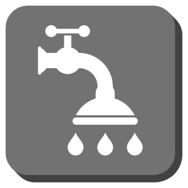 Duş musluk yuvarlak kare vektör simgesi