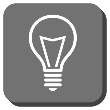 Lamba ampul yuvarlak kare vektör simgesi