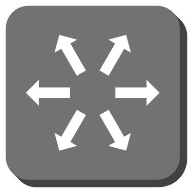 Radyal okları yuvarlak kare vektör simgesi