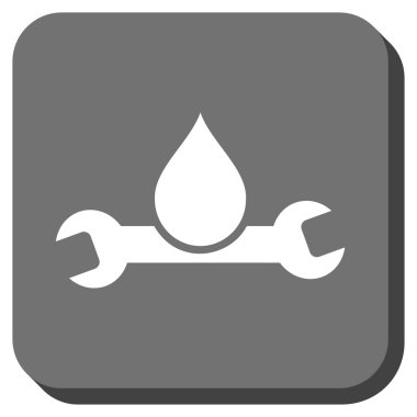 Sıhhi tesisat yuvarlak kare vektör simgesi