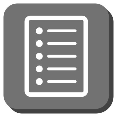 Liste sayfası yuvarlak kare vektör simgesi
