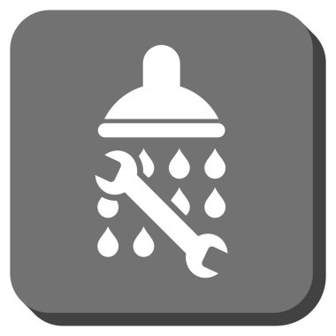 Duş sıhhi tesisat yuvarlak kare vektör simgesi