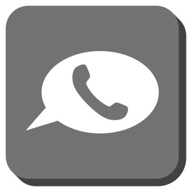 Telefon mesajı yuvarlak kare vektör simgesi