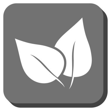 Flora Bitki yuvarlak kare vektör simgesi