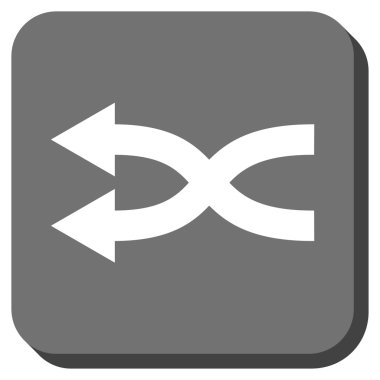 Shuffle oklar sola yuvarlak kare vektör simgesi