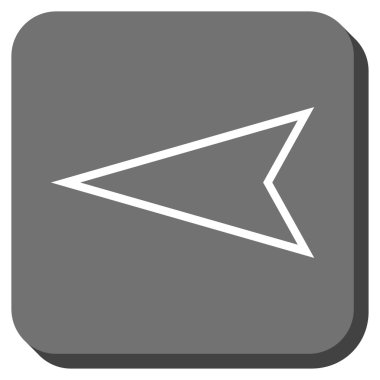 İşaretçi sol yuvarlak kare vektör simgesi