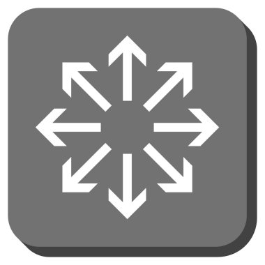 Radyal okları yuvarlak kare vektör simgesi