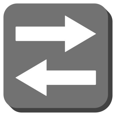 Yatay Çevir okları yuvarlak kare vektör simgesi