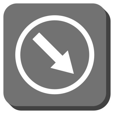 Aşağı doğru yuvarlak ok yuvarlatılmış kare vektör simgesi