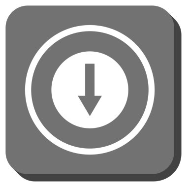 Aşağı yönlü ok yuvarlak kare vektör simgesi